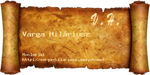 Varga Hiláriusz névjegykártya